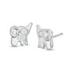 Thumbnail Image 0 of 0.04 CT. T.W. Diamond Elephant Stud Earrings in Sterling Silver