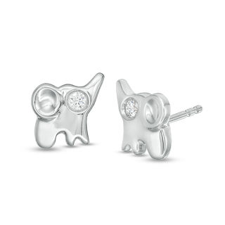 0.04 CT. T.W. Diamond Elephant Stud Earrings in Sterling Silver