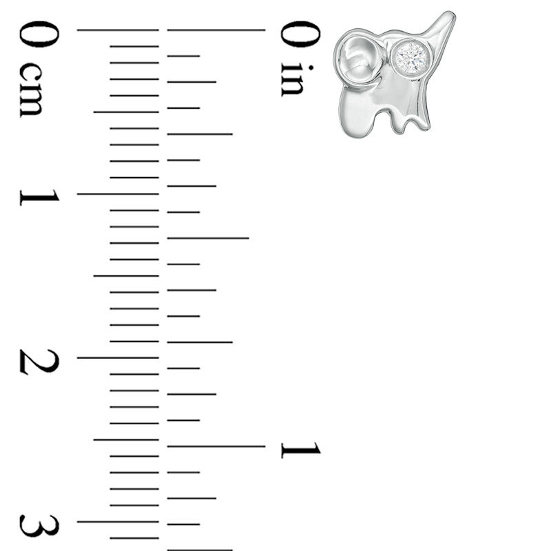 0.04 CT. T.W. Diamond Elephant Stud Earrings in Sterling Silver