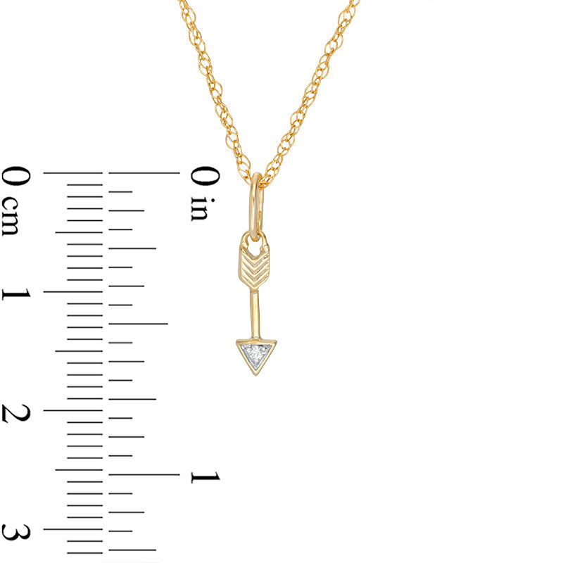 Diamond Accent Arrow Charm Pendant in 10K Gold