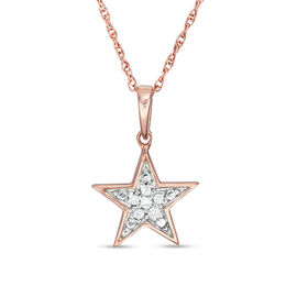 0.04 CT. T.W. Diamond Star Charm Pendant in 10K Rose Gold