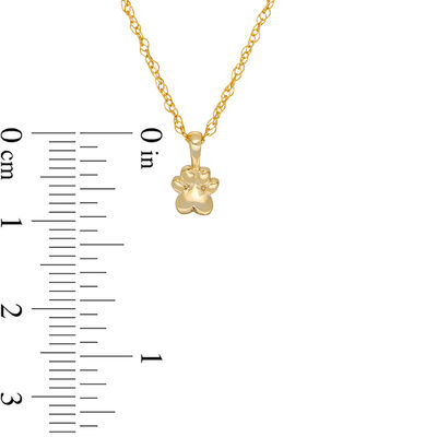 Polished Paw Print Charm Pendant in Sterling Silver with 14K Gold Plate