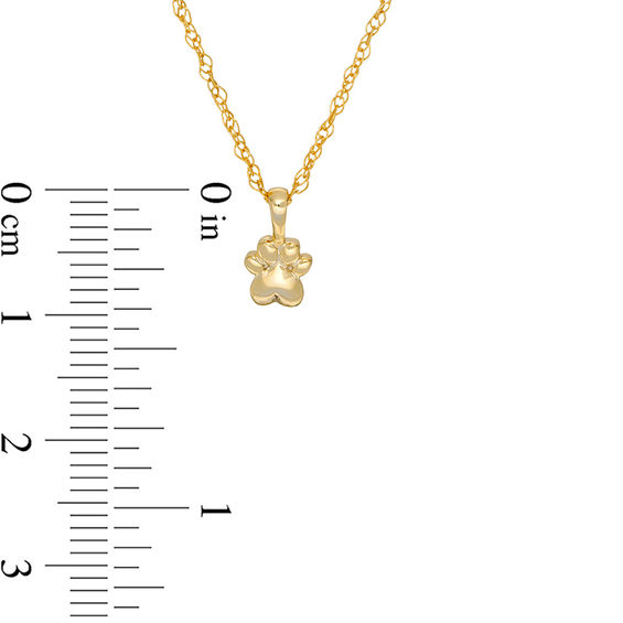 Polished Paw Print Charm Pendant in Sterling Silver with 14K Gold Plate