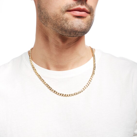 Men's 5.7mm Cuban Curb Chain Necklace in Hollow 10K Gold - 26"