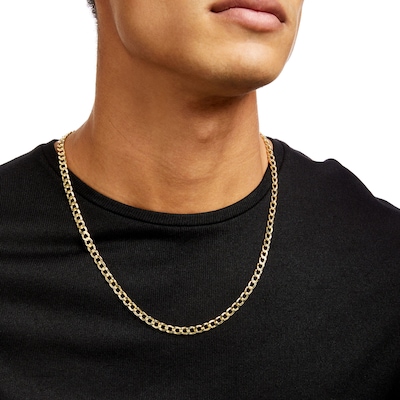 5.7mm Cuban Curb Chain Necklace in Hollow 10K Gold