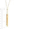 Thumbnail Image 2 of Mirror Flat-Link Chain Tassel Necklace in 14K Gold - 17"