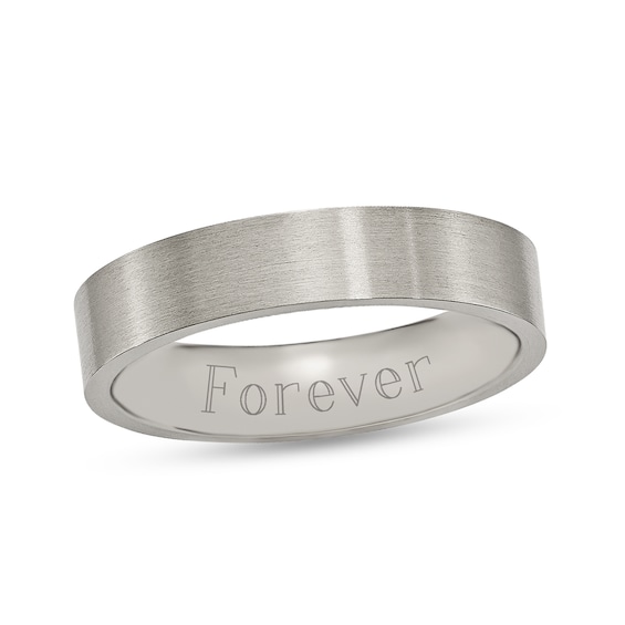 Men's 4.0mm Comfort-Fit Wedding Band in Sterling Silver