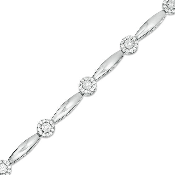 0.38 CT. T.W. Diamond Frame Bracelet in 10K White Gold