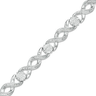 0.37 CT. T.W. Composite Diamond Twist Bracelet in Sterling Silver - 7.25"