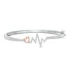 Thumbnail Image 0 of 0.18 CT. T.W. Diamond Heart and Heartbeat Bangle in Sterling Silver and 10K Rose Gold