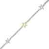 Thumbnail Image 0 of 0.147 CT. T.W. Diamond Star Station Bracelet in Sterling Silver and 10K Gold - 7.25"