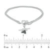 0.066 CT. T.W. Black Diamond Paw Print Double Strand Bracelet in Sterling Silver - 7.25"