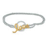 0.18 CT. T.W. Diamond "love" Double Strand Bracelet in Sterling Silver and 10K Gold - 7.25"