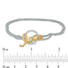 0.18 CT. T.W. Diamond "love" Double Strand Bracelet in Sterling Silver and 10K Gold - 7.25"