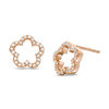 0.16 CT. T.W. Diamond Open Flower Outline Stud Earrings in 10K Rose Gold