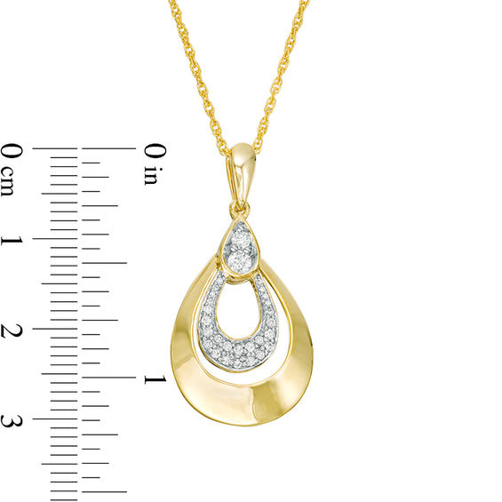 0.20 CT. T.W. Diamond Double Teardrop Pendant in 10K Gold