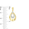 Thumbnail Image 2 of 0.20 CT. T.W. Diamond Double Teardrop Earrings in 10K Gold