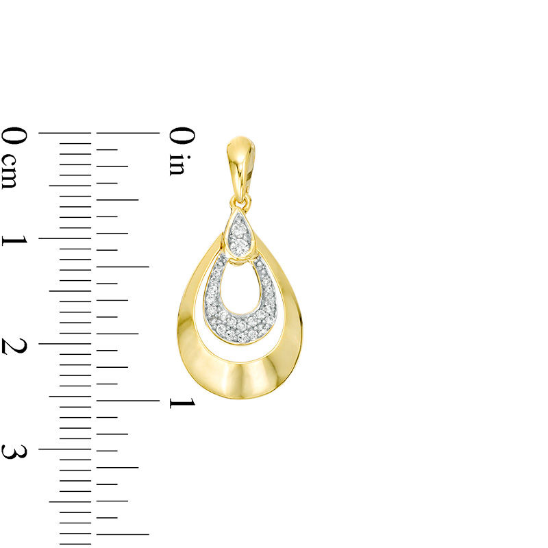 0.20 CT. T.W. Diamond Double Teardrop Earrings in 10K Gold