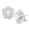 Thumbnail Image 0 of 7.0mm Cultured Freshwater Pearl Flower Stud Earrings in Sterling Silver