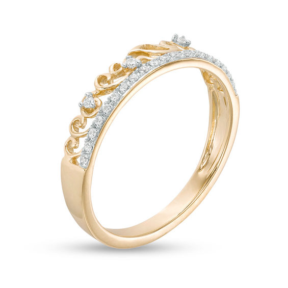 0.04 CT. T.W. Diamond Filigree Double-Row Ring in 10K Gold