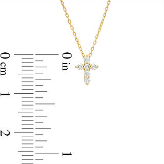 0.10 CT. T.W. Diamond Mini Cross Pendant in 10K Gold