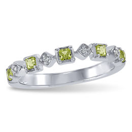 Princess-Cut Birthstone and Cubic Zirconia Stackable Ring by ArtCarved (1 Stone)