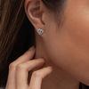 Thumbnail Image 1 of 0.085 CT. T.W. Diamond Double Heart Frame Stud Earrings in Sterling Silver