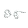 Thumbnail Image 0 of Diamond Accent Loop Heart Stud Earrings in 10K White Gold