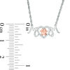 0.086 CT. T.W. Diamond Paw Print and Heart "MOM" Necklace in Sterling Silver and 10K Rose Gold