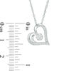 Thumbnail Image 2 of 0.065 CT. T.W. Diamond Flower and Heart Outline Pendant in 10K White Gold