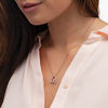 Thumbnail Image 1 of 0.065 CT. T.W. Diamond Flower and Heart Outline Pendant in 10K Rose Gold