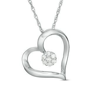 0.085 CT. T.W. Composite Diamond Twist Heart Pendant in Sterling Silver