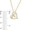 0.085 CT. T.W. Diamond Tilted Layered Double Heart Pendant in 10K Gold