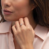 Thumbnail Image 1 of 0.116 CT. T.W. Diamond Heart Frame Split Shank Promise Ring in 10K Rose Gold