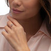 Thumbnail Image 1 of 0.04 CT. T.W. Diamond Interlocking Hearts Ring in 10K White Gold
