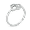 Thumbnail Image 2 of 0.04 CT. T.W. Diamond Interlocking Hearts Ring in 10K White Gold