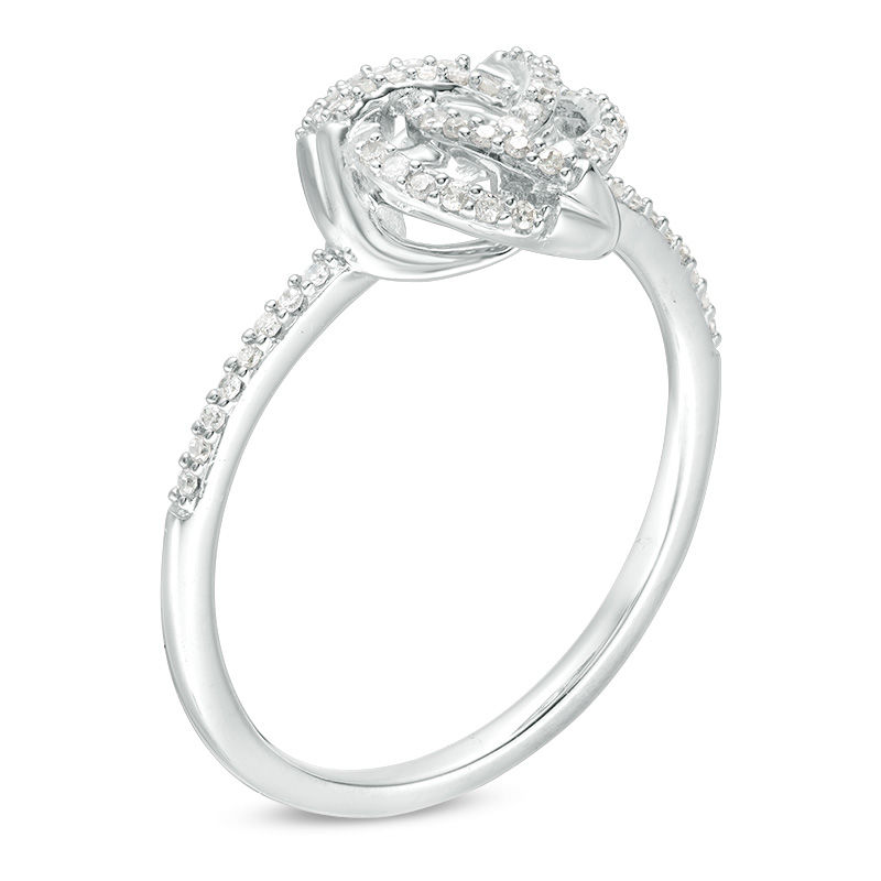 0.145 CT. T.W. Diamond Love Knot Ring in 10K White Gold|Peoples Jewellers