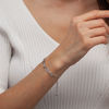 Diamond Accent Paper Clip and Clover Bolo Bracelet in Sterling Silver - 9.5"