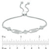 Diamond Accent Paper Clip and Clover Bolo Bracelet in Sterling Silver - 9.5"