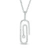 Thumbnail Image 0 of 0.085 CT. T.W. Diamond Paper Clip Pendant in Sterling Silver