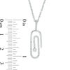 Thumbnail Image 2 of 0.085 CT. T.W. Diamond Paper Clip Pendant in Sterling Silver