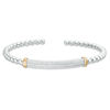 Thumbnail Image 0 of 0.25 CT. T.W. Diamond Double Row Collar and Beaded Flex Bangle in Sterling Silver with 10K Gold