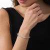 Thumbnail Image 1 of 0.25 CT. T.W. Diamond Double Row Collar and Beaded Flex Bangle in Sterling Silver with 10K Gold