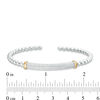 0.25 CT. T.W. Diamond Double Row Collar and Beaded Flex Bangle in Sterling Silver with 10K Gold