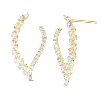 0.50 CT. T.W. Diamond Marquise Open Drop Earrings in 10K Gold