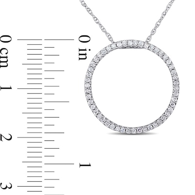 CT. T.W. Diamond Open Circle Pendant in 10K White Gold