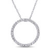 Thumbnail Image 1 of 0.12 CT. T.W. Diamond Open Circle Pendant in 10K White Gold - 17&quot;