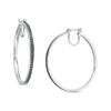 Thumbnail Image 0 of 0.95 CT. T.W. Black Diamond Hoop Earrings in Sterling Silver