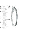 Thumbnail Image 2 of 0.95 CT. T.W. Black Diamond Hoop Earrings in Sterling Silver