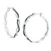 Thumbnail Image 0 of 0.45 CT. T.W. Enhanced Black and White Diamond Twist Hoop Earrings in Sterling Silver